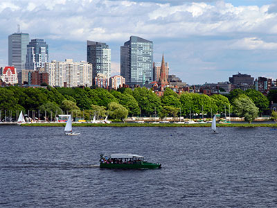 Boston Duck Tour and sailboats